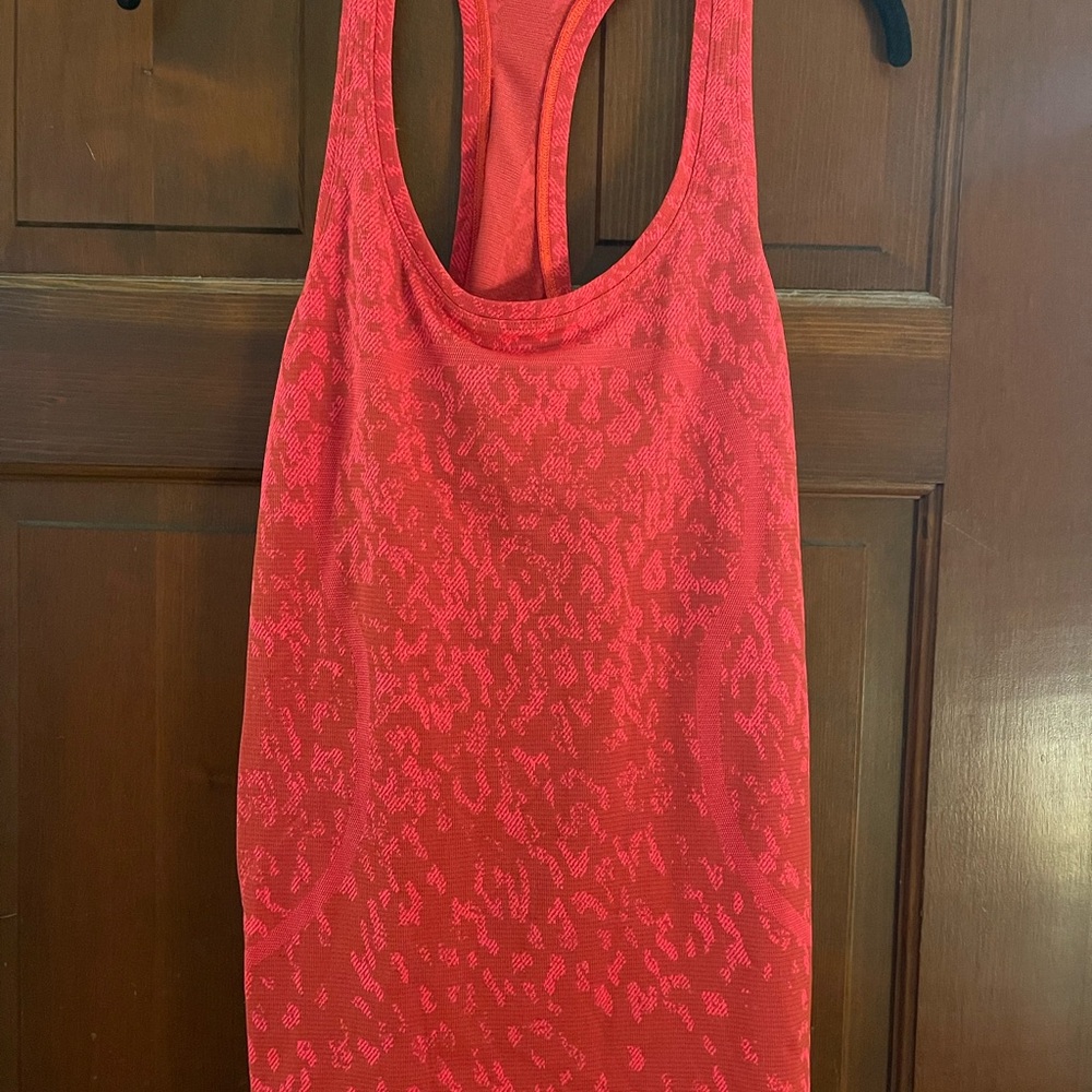 Lululemon red/orange Leopard Print Workout Tank Top
